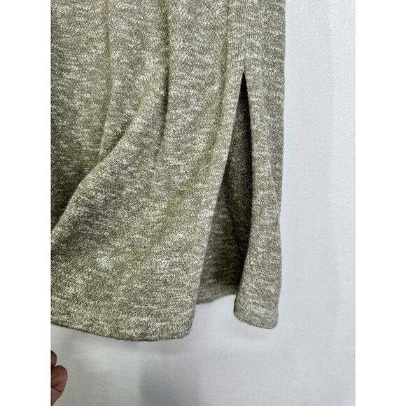 J Jill Pure Jill Tunic Top Oversized Sz Medium Marled Green Knit Side Slits - Picture 3 of 11